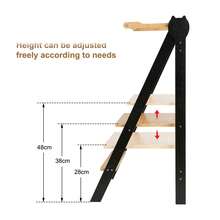 Marchepied, tour d'observation pour enfants, tour d'apprentissage Montessori pliable et polyvalente, en bouleau naturel, pliable et sûre - 88 x 45 x 45 cm - Noir - Voir 5