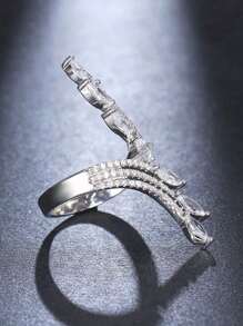 Gift Box Style Fashionable Glamour Angel Wing Cubic Zirconia Ring, Super Shiny Faux Diamond Suitable For Women Wedding, Party Wear And Holiday Gift