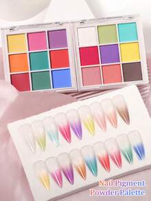 Beautizon Nailartlab 1 Confezione di 9 Colori di Perline per Unghie Halo Dye Powder, Smalto Halo Dye Glitter Lucido Stile Y2K per Decorazione Unghie Fai-da-Te per Donne