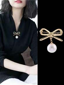 Broșă cu perle 1/3 buc, cleme anti-expunere pentru rochii elegante cu decolteu în V, nasturi fixați pentru cămașă/fustă de femei, potrivită pentru topuri cu decolteu jos și fuste scurte de vară și toamnă