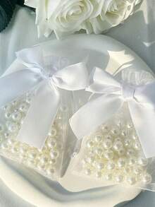 10个装 - 透明蝴蝶结桂花袋，高端透明桂花袋，粉白婚礼必备袋，粉色桂花袋，蝴蝶结网眼首饰收纳袋，糖果样品礼品袋，汽车香皂透气抽绳袋，新款蝴蝶结网眼袋，首饰礼品包装袋，蝴蝶结婚礼糖果网眼袋，首饰口红袋 - 彩色 - 查看 2