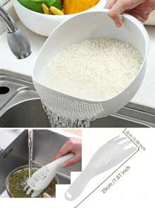 1 pieza Canasta multifuncional para el hogar para lavar arroz y escurrir vegetales, para almacenamiento de frutas y verduras, canasta escurridora multifuncional para viajes, canasta escurridora de cocina para viajes, canasta escurridora de lavandería para viajes, escurridora de arroz, canasta escurridora para restaurantes.