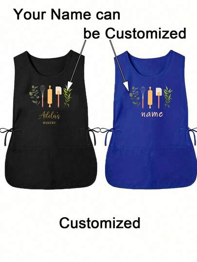 1PC Personalized Custom Hair Stylist Apron, Customized Kitchen Cooking Apron,2-Pocket Quick-Dry Apron For Home For Men And Women, Modern Polyester Oil-Proof Apron, Quick-Dry, Solid Color, Kitchen And Home Use, Durable Woven Fabric, Polyester Cover, Cleaning, Painting, Barber Shop, Solid Color, Adjustable Side Tie, Household Items,