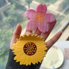 鸟与花系列发夹，小众设计鹦鹉醋酸纤维发夹，卡通拼布鸟发夹，创意可爱大雏菊醋酸纤维发夹，向日葵发夹，可爱甜美花朵发髻发夹，高品质水钻发夹 - 彩色 - 查看 12