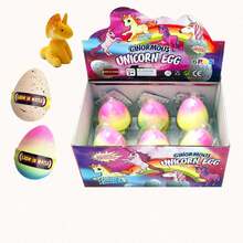 1/2/4/6pcs Rainbow Unicorn Hatched Eggs, Tianma Water Swelling Eggs, Simulated Silicone Animal Models, Party Gifts