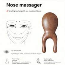 Peine rascador de madera holístico - Masajeador corporal completo para cabeza, cuello y oídos para drenaje linfático - Marrón - Ver 3