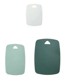 1 pieza/Set de 3 piezas Tabla de cortar de cocina de plástico, incluye 3 tablas de cortar gruesas para carne, verduras y frutas, con mangos antideslizantes, aptas para lavavajillas, adecuadas para acampada al aire libre y uso en autocaravana. Color verde