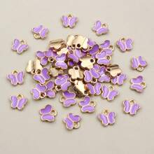 50 peças 8x8,5 mm pequenos pingentes de borboleta de liga multicoloridos para pulseiras colares acessórios para fazer joias faça você mesmo