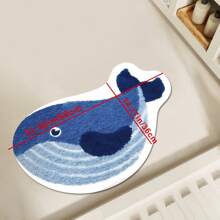 1 Piece Fine Yarn Imitation Cashmere Material Whale Shape Bathroom Rug, Soft And Comfortable, Rubber Non-Slip Backing, Suitable For All Seasons Indoor, Kitchen, Bedroom, Bathroom Decoration, Cartoon Whale Pattern Printing, Machine Washable Rug, Exquisite Gift, Holiday Decoration, Perfect For Decorating Your Home!