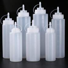 1 Stück Multi-Zweck Quetschflasche, verschiedene Größen mit Markierungen & Deckel, geeignet für Ketchup, Sauce, BBQ Sauce, Gewürze, Outdoor Grillen, Basteln, Sirup und andere Küchen Tools & Zubehör (zufällige Farbe & Stil)