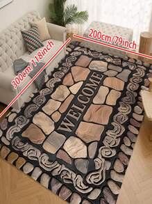 1/2pcs Welcome Home Pebble Printed Pattern Floor Mat - Non Slip Floor Mat, Suitable For Indoor/Outdoor Use, Perfect For Entranc Mats, Kitchen Mats, Laundry Room Mats, Bathroom Mats, Living Room Mats, Etc., Washable Area Mats