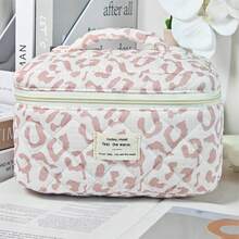 Fashionable Pink Leopard Print Cosmetic Organizer Bag, Large Capacity Portable Travel Toiletry Pouch, Multi-Function Makeup Bag, Gift For Holidays, Back To School, Conferences, Parties, Home, Festivals Bag,Room Decor, Bags,Makeup Bag,Vanity,Travel,Make Up Bag,Travel Essentials,Organizer,Storage,Travel Essential,Makeup Organizer,Makeup Bags,Make Up Organizer,Organiser,Toiletry Bag,Desk Organiser,Cosmetic Bag,Makeup Pouch,Make Up Organize,Vanity Accessories,Make Up Pouch,Make Up Bags - Pink - View 14