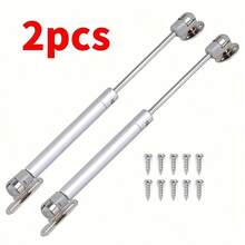 2件装锌合金家具铰链升降气动支撑液压气柜门铰链气撑升降支撑家具五金 - 銀色 - 查看 8