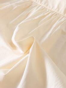 年轻女孩法式刺绣花卉蕾丝领口纽扣前褶边袖口优雅长袖衬衫 - 杏色 - 查看 7