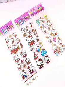 Sanrio Set de 12 pegatinas 3D de burbujas de Hello Kitty de Sanrio, pegatinas de dibujos animados de PVC, burbujas lindas de recompensa para papelería, adecuadas para scrapbooking y decoración, Sanrio, vuelta al cole, útiles escolares
