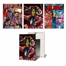 1 pièce Affiches d'art mural sans cadre, Pop Art Deco Invincible Comic War Canvas Poster, Impression d'art mural sans cadre pour la maison, le bureau, le salon, la salle de classe - Œuvre d'art d'intérieur, décoration saisonnière, idée de cadeau facultative