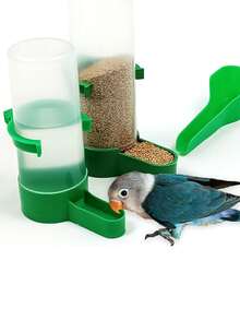 1pc/2pcs/3pcs Bird Automatic Drinker & Feeder, Parrot Water Bowl, Chicken Feed Cup & Cage Accessories