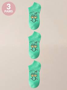 SPONGEBOB 1/3/5/10 pares de calcetines de tobillo para mujer con estampado de Bob Esponja, calcetines de dibujos animados divertidos y novedosos, calcetines transpirables y que absorben la humedad de corte bajo para uso diario en verano - Multicolor - Ver 8