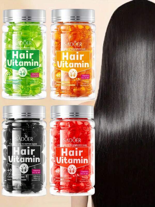 Honey/Aloe/Macadamia/Walnut/Rose Vitamin Hair Care Capsules Repair, Moisturize And Nourish Hair, Improve Dry Hair, And Make Hair More Shiny And Smooth Hair Care Essential Oil Capsules