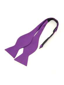 1pc Men's Polyester Solid Bow Tie, Classic Accessory For Wedding, Groom, Business Party Suit