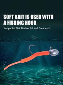 GOTURE Goture 60pcs Floating Single-Tail Soft Bait, Root Fishing Hook. The Hook Tip Is Sharp. It's A Combined Set Of Soft Bait Lures And Hooks For Lure Fishing, Which Is Bite-Resistant And Corrosion-Resistant. It's A Complete Fishing Tackle Set