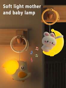 1pc Cute Night Light, Soothing Music Sleep Aid, Stroller Hanging Decor, Bedroom Sleep Lamp, Nursing Eye-Care Children's Night Light, Bedside Lamp