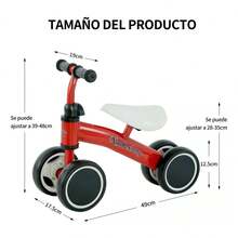 Triciclo 3 En 1 Para Niños Bicicleta Equilibro - Rojo - Ver 5