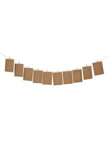 10pcs/Set Paper Photo Banner, Hanging Photo Wall For Wedding, Anniversary, Birthday, Holiday Parties, Home Decor, Desktop DIY Decoration (With Clips And T)