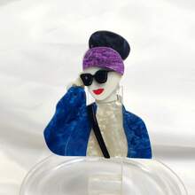 1pc Unique Acrylic Office Worker Handmade Stylish Clothing, Bag, Accessory Brooch