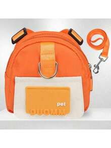 Dog Backpack Harness With Leash,Cute Pet Puppy Backpacks Bulid-In Dog Poop Bag Dispenser,Adjustable Pets Self Carrier Bag For Small Medium Dogs Travel Hiking Daily Walking,Take Your Pet Anywhere With This Adjustable Pet Snack Bag Backpack Carrier!