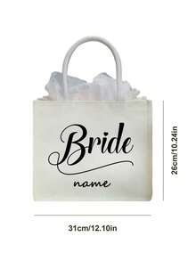 Personalized Bridesmaid Canvas Tote Bags, Custom Bridal Shower Bags, Bachelorette Party Gift Bags, Wedding Favors - Multicolor - View 9