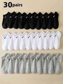 9 Pairs Black, White, Grey Neutral Color Breathable Moisture-Wicking Casual Ankle Socks