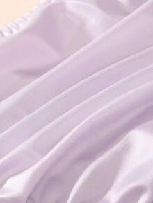 5PCS Random Glossy Satin Bow Trim Panties Set – Sexy Low-Rise Briefs In Candy Colors - Multicolor - View 5