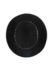 1pc Women's Classic Wide Brim Party Fedora Hat With Rivet Beads And Cowboy Hat Women's Panama Jazz Hat