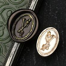 1pc NEW DARK SERIES Series Wax Seal Stamp, Vintage Sealing Stamp Head, Removable Brass Material, Fire Paint Seal Head For Wedding Invitations Gift Packaging Scrapbooking, DIY Handmade Gift Decoration, Cutting And Pasting Invitation Letter School Supplies, Back To School