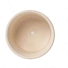 New White 8" Tye Ceramic Planter, Elegant, White, Grooved Displays Plants In Style