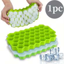 1 Piece 37-Grid Honeycomb Silicone Ice Tray | Hexagonal Mold For Perfectly Shaped Ice Cubes – Ideal For Outdoor Camping & Kitchen Use | Flexible, Vivid Design Ice Mold