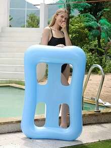 1 pieza Flotador inflable de piscina de 4 rejillas reforzado con respaldo, diseño duradero y estable, adecuado para adultos como silla de descanso de piscina al aire libre, hamaca de agua, disponible en múltiples colores - Multicolor - Ver 7