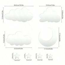 8Pcs 3D Acrylic Cloud & Star Mirror Stickers - Self-Adhesive Nursery Decor For Walls/Doors | Kids Bedroom Decals, Girls Bedroom Accessories, Removable Room Decor Bedroom | - Multicolor - View 11