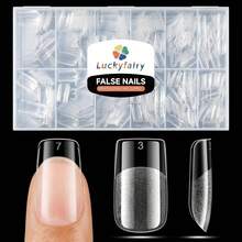 Square Toe Nail Tips, 504Pcs 15 Sizes Full Cover Toe Nail Press Ons, Long Wider Pre-Etched Double Matte Fake Toe Press On Nails For Big Toe Nail Extensions Home DIY Salon Soak Off - B-Short Square - View 1