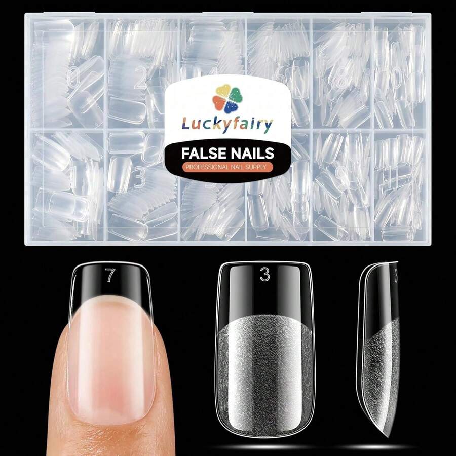 Square Toe Nail Tips, 504Pcs 15 Sizes Full Cover Toe Nail Press Ons, Long Wider Pre-Etched Double Matte Fake Toe Press On Nails For Big Toe Nail Extensions Home DIY Salon Soak Off - B-Short Square - View 1
