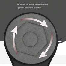 Antideslizante Cojín de asiento Cojín de coche 38cm, redondo Cojín de coche 360 grados de rotación de forma rómbica geométrica portátil giratoria Cojín de asiento para ancianos mujeres embarazadas niños - suave y cómodo, excelente transpirabilidad - Negro y gris - Ver 11