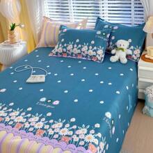 3pcs/Set Soft & Skin-Friendly Printed Thicken Bedding Set, Fashionable & Minimalist Luxury Bedsheet, Pillowcase Suit For Bedroom, All Season