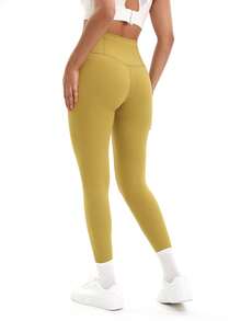 (5pcs High Waist Yoga Leggings) Women Fitness Leggings Running Cycling Pants, Stretchy & Breathable , No Perspective ,Tummy Control Design,  - Activewear For Indoor/Outdoor Workouts, Summer Workout Gym Clothing,Workout Pants|Sleek Leggings|Snug Fit Leggings Assort Colors - 5Pcs 5colors - 查看 11
