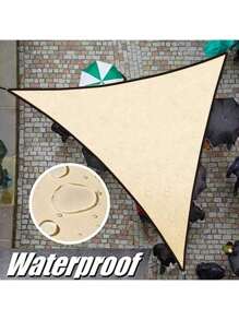 Vela de sombra triangular, toldo de sombra para exteriores de color blanco lechoso, transpirable, bloquea el 95% de los rayos UV y resistente al agua, para patio, balcones, jardín, fiestas y actividades al aire libre