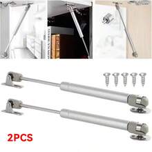 2件装锌合金家具铰链升降气动支撑液压气柜门铰链气撑升降支撑家具五金 - 銀色 - 查看 2