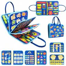 1PC Busy Board Toddlers Sensory Activity Board - Montessori Toys 3-5 Years Old Boy Airplane Car Travel Essentials Kids Road Trip Games Quiet Book Birthday Gifts Preschool Learning Toy Baby Educational Toys