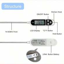 数字食品温度计，用于烧烤和烹饪的即时读取肉类温度计，带背光的防水快餐温度计，用于厨房和户外的数字食品探针，烧烤，火鸡，糖果，液体，牛肉，男士，爸爸，父亲节