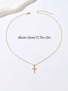 1pc Elegant Fashion Cross Pendant Necklace, Suitable For Women Daily Wear