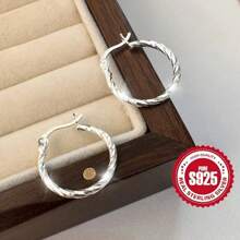 925 Sterling Silver Twist Earrings - Hypoallergenic Elegant Jewelry For Women (Mom, Grandma, Wife)